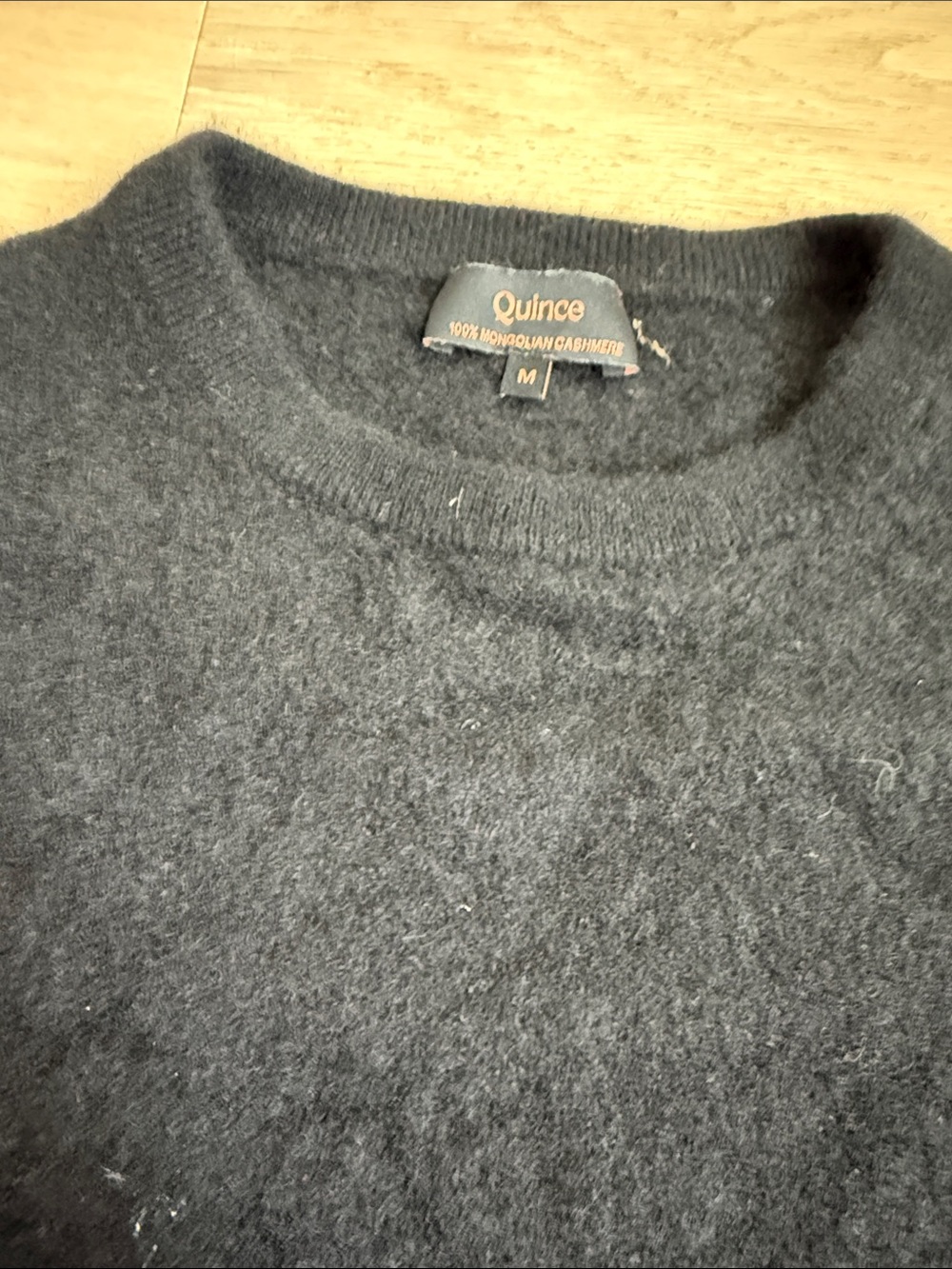 Quince Black Mongolian Cashmere Crewneck Sweater - Picture 3 of 7